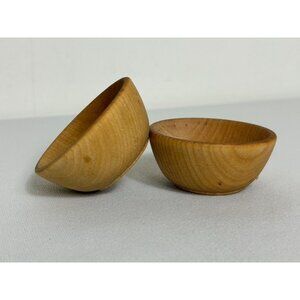 Set of 2 Mini Wooden Pinch / Prep Bowls - 2 1/2" x 1"